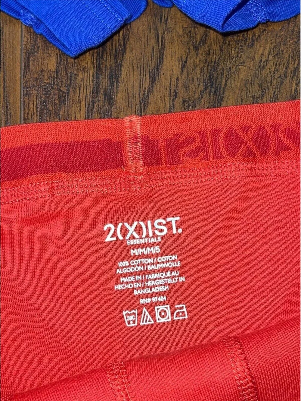 Set of 2 NEW 2(X)IST Cotton Stretch Boxer Briefs Size M Red Blue 2xist
